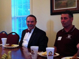 Eating dinner with Texas A&M President Loftin.jpg